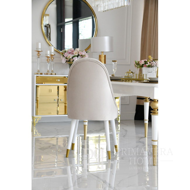 Luxurious upholstered chair, for the dining room, classic, New York, gold CAPRI 