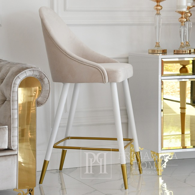A modern upholstered stool, to the dining room, to the island, classic, New York, gold CAPRI 