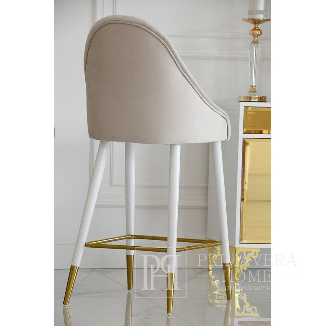A modern upholstered stool, to the dining room, to the island, classic, New York, gold CAPRI 
