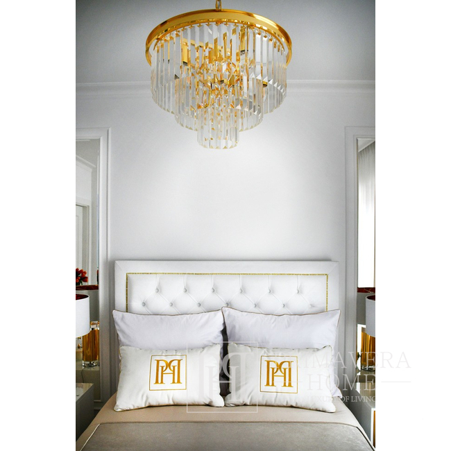 Żyrandol glamour GLAMOUR 50 cm kryształowy okrągły, nowoczesny, lampa wisząca, złoty
