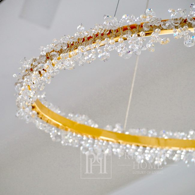 LED-Kristalllampe, runde Deckenlampe, Ring, Glamour-Kronleuchter, modernes Gold BRINA 60cm OUTLET LICHT