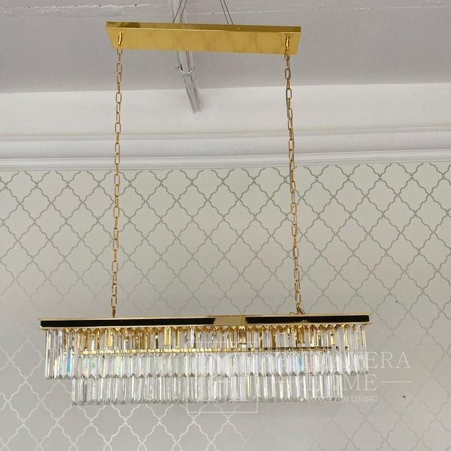 Modern gold rectangular crystal chandelier GLAMOR 