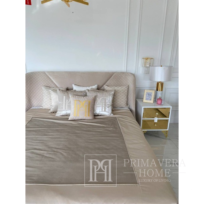 Pillow PH 40x40 with logo beige in velor fabric 