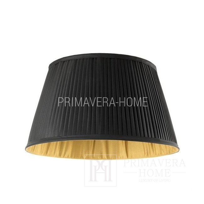 Eleganter schwarz-goldener plissierter Lampenschirm BOUILTTE 45 cm