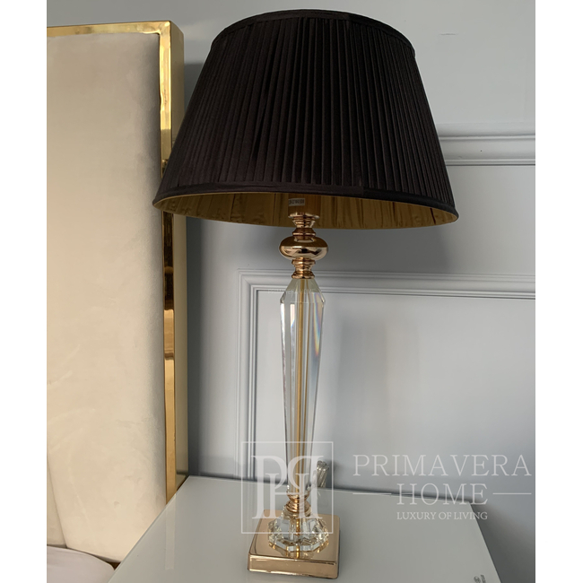 Eleganter schwarz-goldener plissierter Lampenschirm BOUILTTE 45 cm 