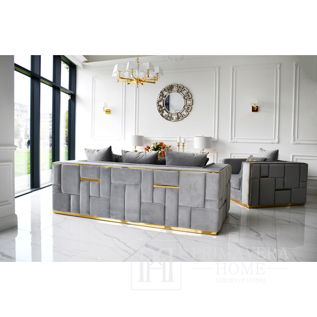 Modern, golden and gray EMPORIO armchair