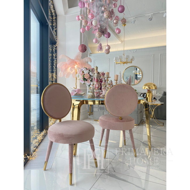 Dizaino fotelis, tualetinis staliukas, miegamasis, žavinga kėdė, rožinė, aksominė, auksinė PINK 