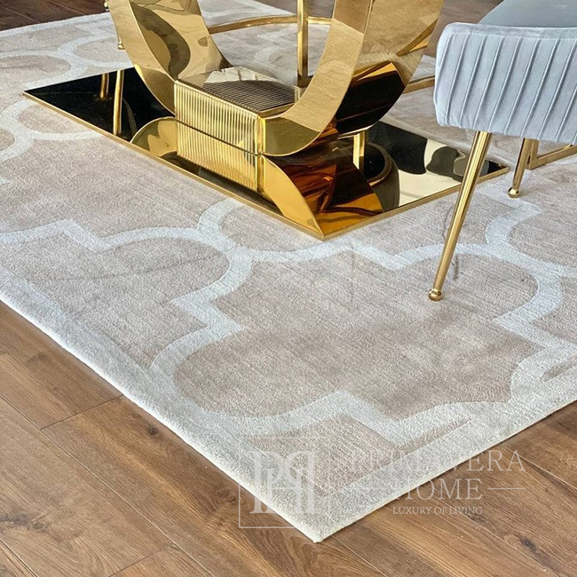 Glamour-Teppich, marokkanisches Kleeblatt, modern, beige MAROC OUTLET 