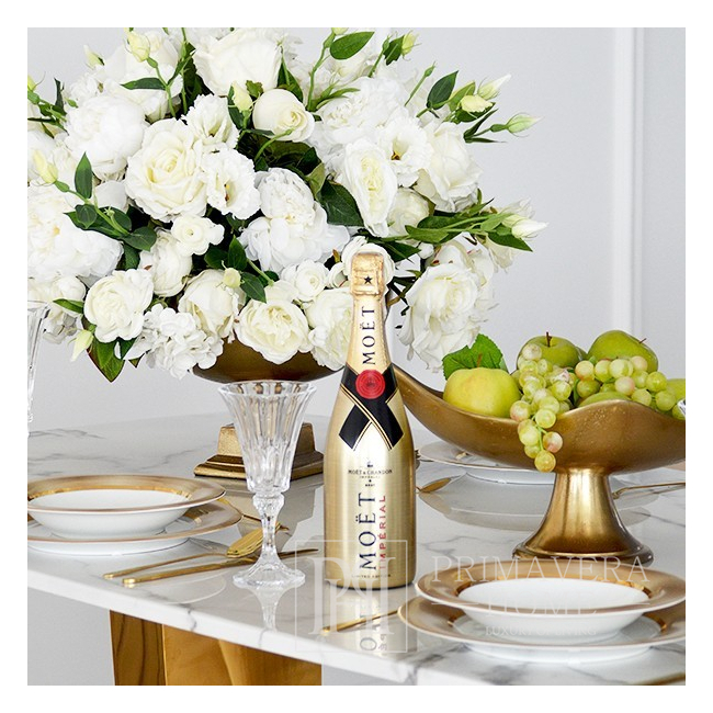 Išskirtinis spalvingas pietų stalas, modernus, dizainerio, balto marmuro stalviršis, auksinis ART DECO OUTLET