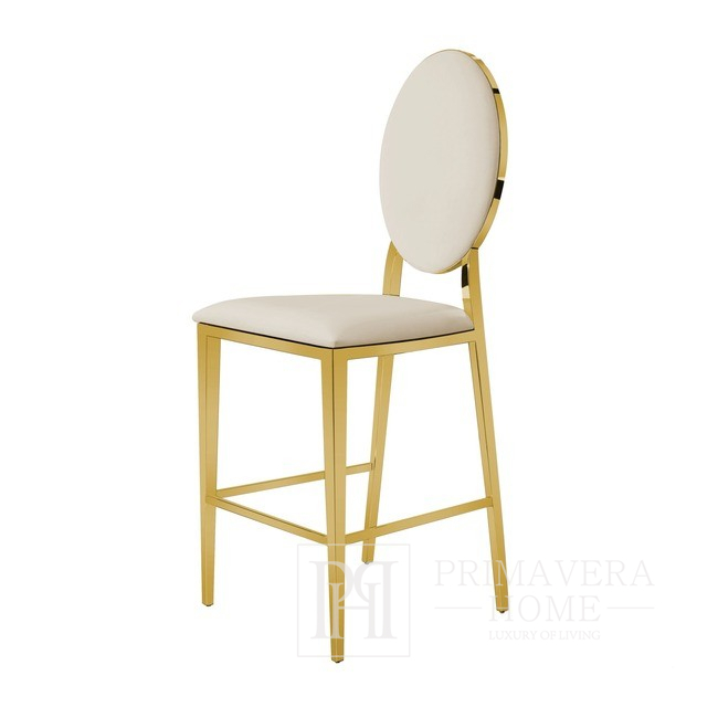 Modern stool, for the island, dining room, beige, gold MEDUSA OUTLET 