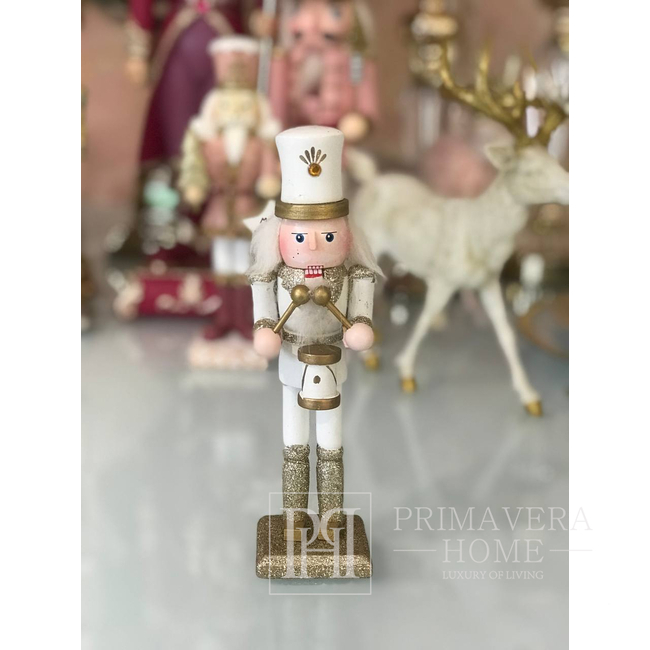 Christmas ornament The Nutcracker, wooden, gold, with chopsticks, S.