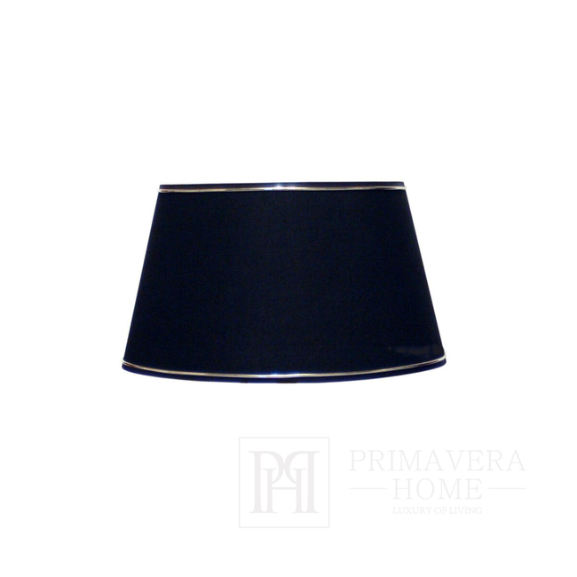 Schwarzer Lampenschirm mit silberner Zierleiste 40 cm