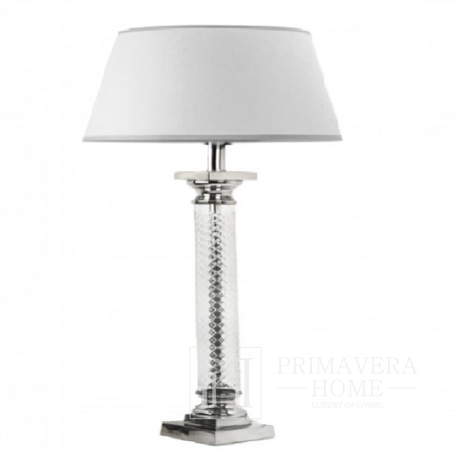 Moderni stalinė lempa, sidabrinė, glamūrinė, dizainerė Laura 