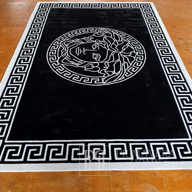 A modern black and white rug MEDUZA
