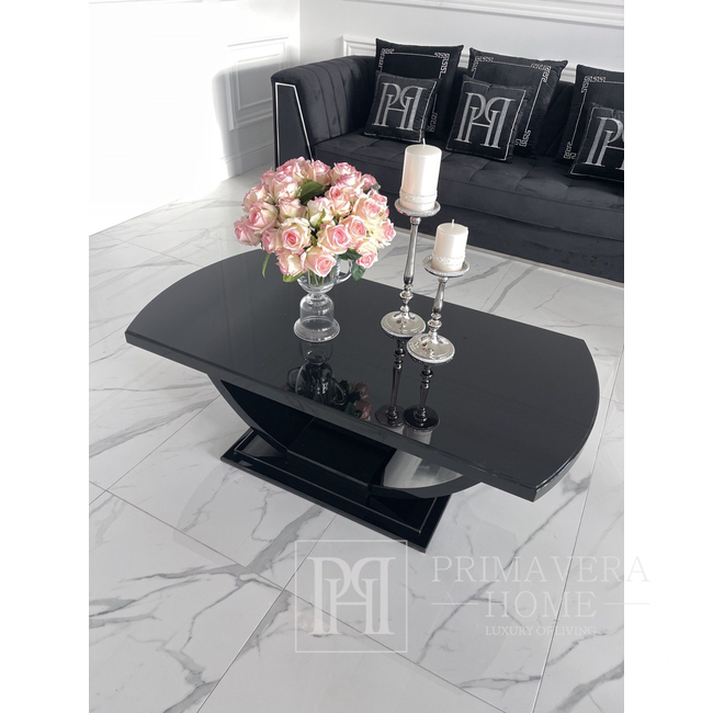 Coffee table, glossy, matte, semi-matte, modern, Art Deco black DAISY