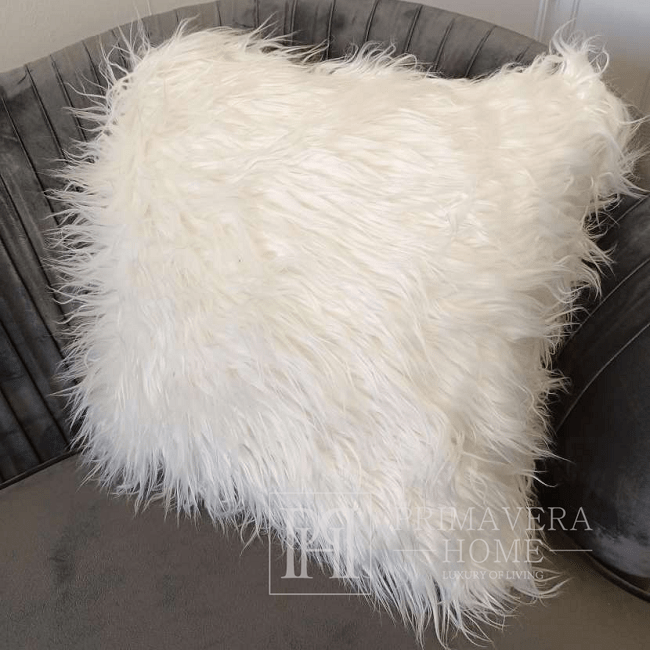 Elegant pillow Pelo 45x45, white fabric, for the bedroom, living room