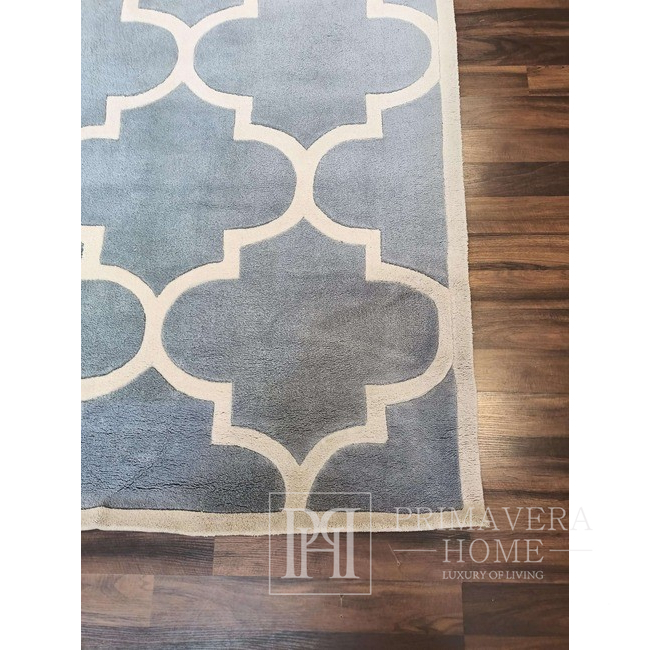 Moderner Teppich, marokkanischer Klee hellgrau MAROC OUTLET 