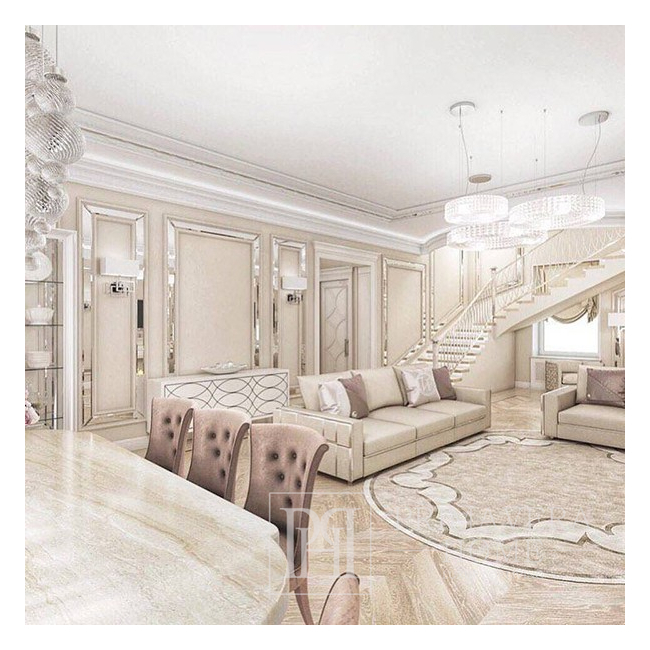 Išskirtinė 3 vietų glamūrinė sofa, minkšta, prabangi, dizainerio, smėlio spalvos, auksinė EMPORIO 226cm OUTLET 