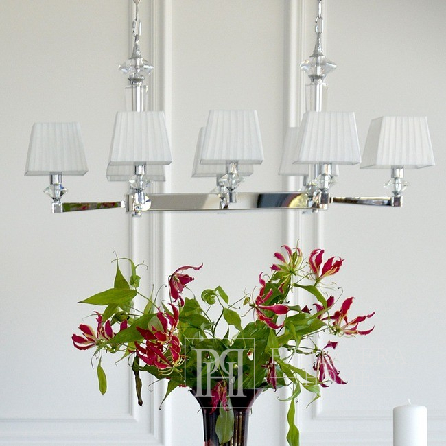 Elegant stylish lamp chandelier glamor pendant lamp 8 arms ELEGANZA L SILVER