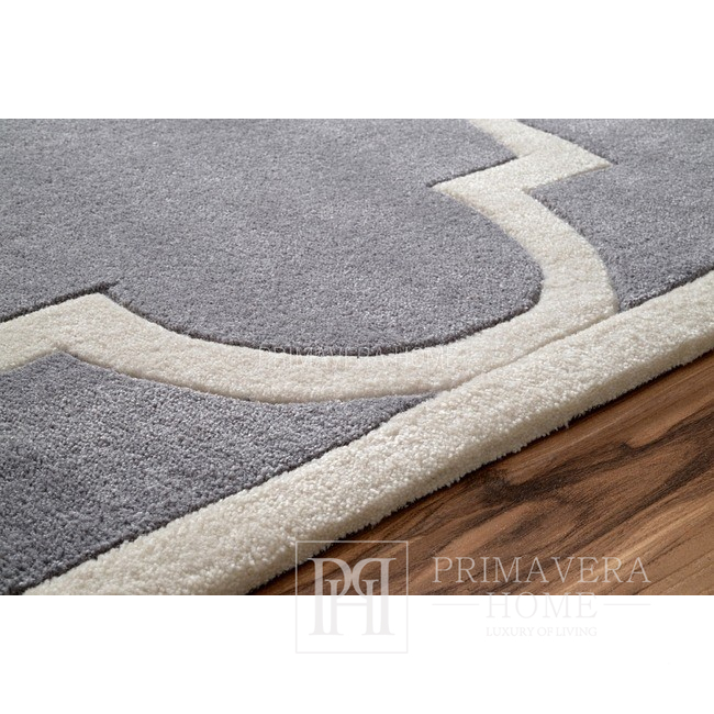 Modern carpet for the hall, living room, bedroom rug, classic, clover, gray MAROC