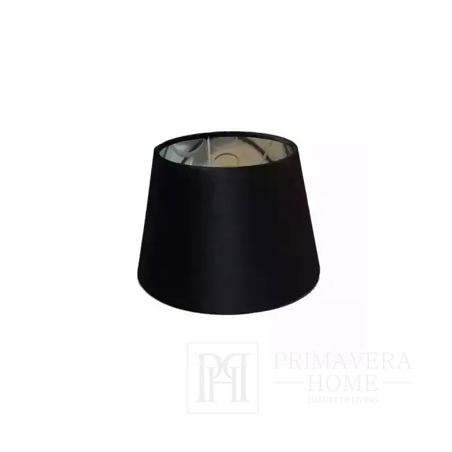 Black lampshade for a glamor table lamp round conical velor with a silver finish 35 cm