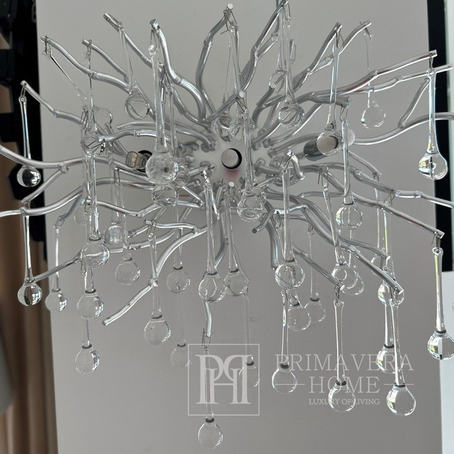 Kinkiet glamour ekskluzywny designerski w stylu nowoczesnym lampa ścienna, srebrny RAIN