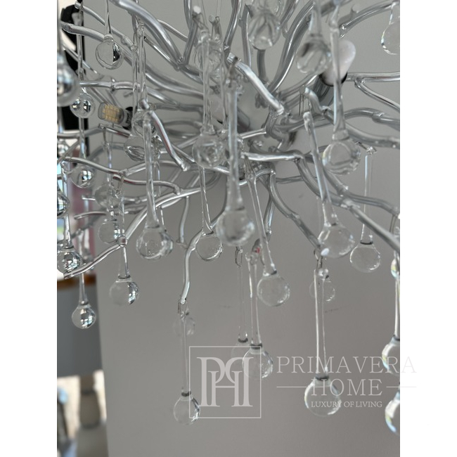 Sieninis šviestuvas Glamour, išskirtinio dizaino modernaus stiliaus sieninis šviestuvas, sidabrinis RAIN 