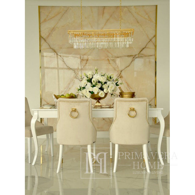 Moderner, goldener PRINCE Glamour Chair mit Klopfer für das Esszimmer 