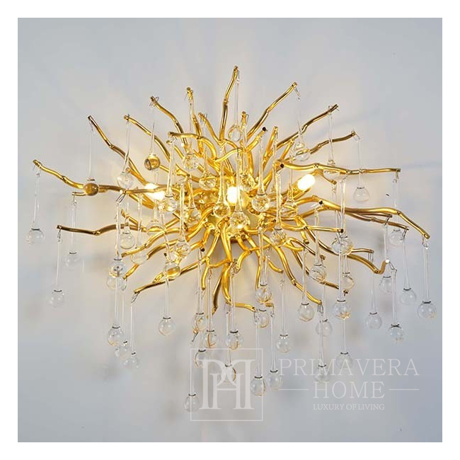 Sieninis šviestuvas Glamour, elegantiškas modernaus stiliaus dizaineris, prabangus, išskirtinis sieninis šviestuvas, auksinis RAIN OUTLET 
