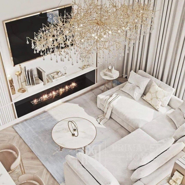 Glamor chandelier RAIN XL 150 cm, designer, exclusive in a modern style, gold 