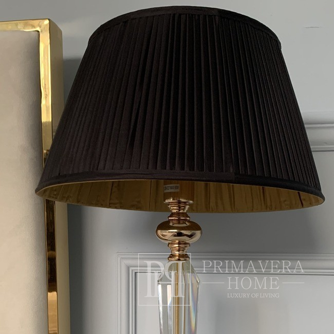 Eleganter schwarz-goldener plissierter Lampenschirm BOUILOTTE 29 cm 