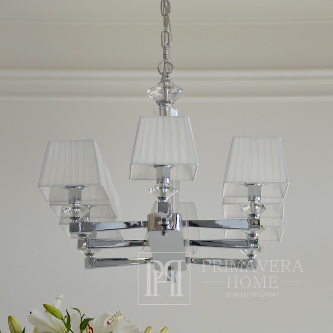 Elegant stylish lamp chandelier glamor pendant lamp 8 arms ELEGANZA L SILVER