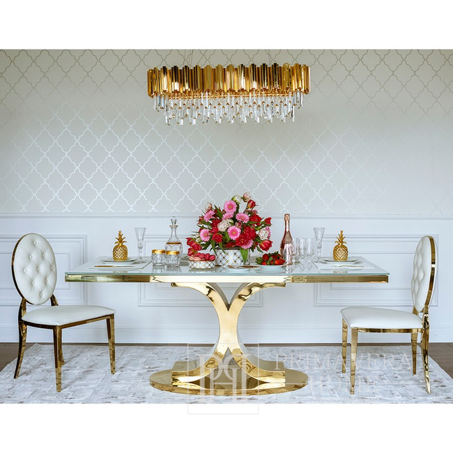 Krzesło glamour biało złote