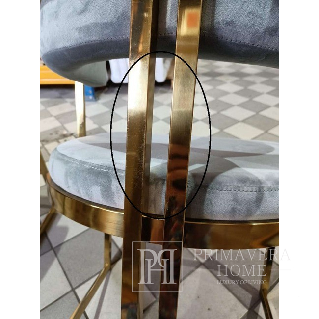 Luxus-Glamour-Stuhl, Stahl, für das Esszimmer, für den Schminktisch, Designer, modernes Graugold MARCO OUTLET