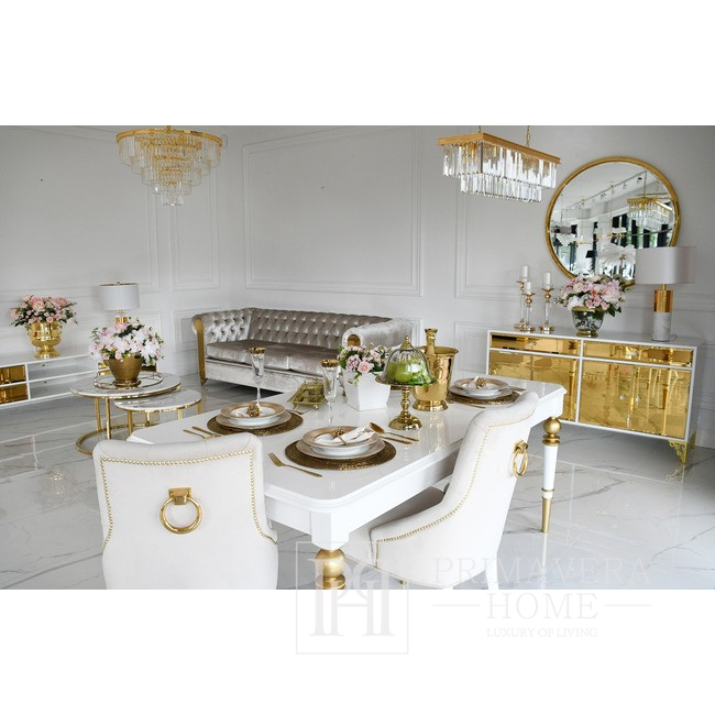 Luxuriöse Glamour-Kommode aus Holz, für das Wohnzimmer, für das Schlafzimmer, aus Holz, goldlackiert, Designer VENICE