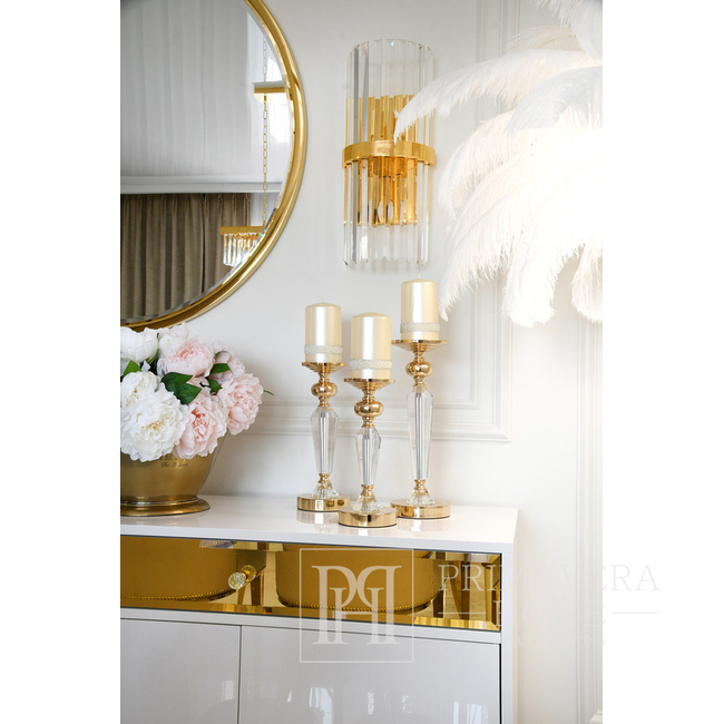 Luxurious glamor chest of drawers, wooden, for the living room, for the bedroom, wooden, gold lacquered designer VENICE