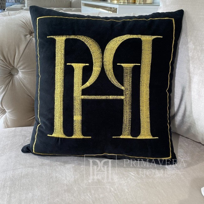 Kissen 40x40 mit PH-Logo, schwarz, gold, dekorativ, quadratisch