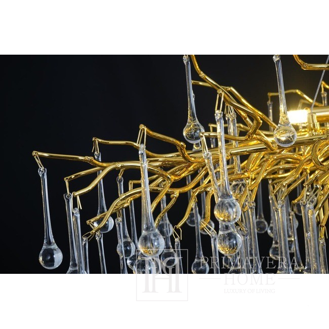 Glamour-Kronleuchter RAIN XL 150 cm, Designer, exklusiv im modernen Stil, Gold 