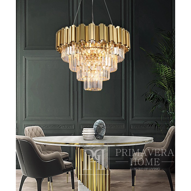 Glamor hanging chandelier, exclusive crystal lamp, round, gold ROYAL Lighting