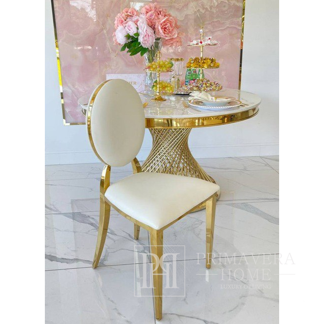 Exclusive chair for wedding hall, for wedding gold white glamour, comfortable, banquet chair RING