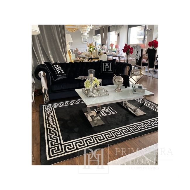 Kavos staliukas, modernus, sidabrinis, glamour stiliaus, baltas MARCELLO  OUTLET 