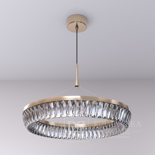 BELLINI S crystal chandelier 60 cm gold, designer, exclusive in a modern style, ring, hanging lamp