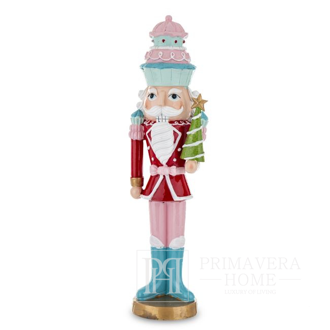 Colorful nutcracker with Christmas tree 45 cm 