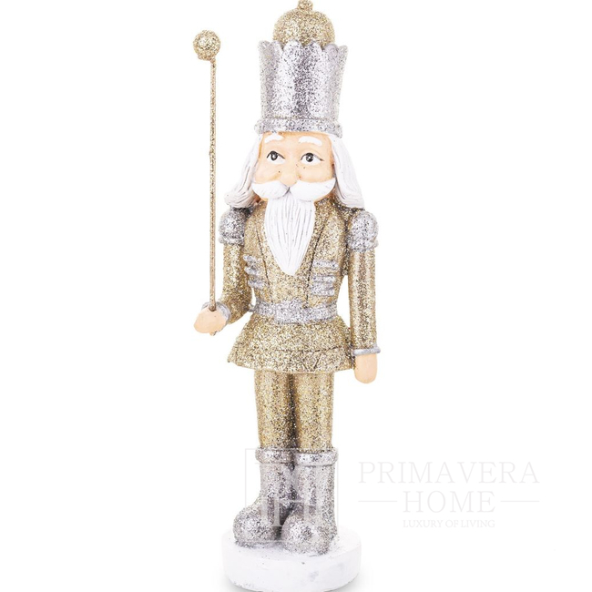 Nutcracker glitter silver gold 19.5 cm 