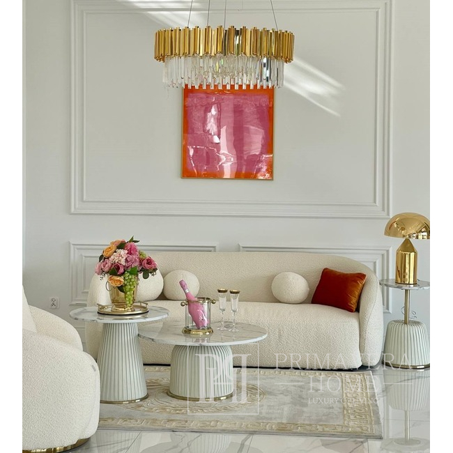 Żyrandol glamour EMPIRE 80cm luksusowy kryształowy okrągły lampa wisząca, złoty OŚWIETLENIE