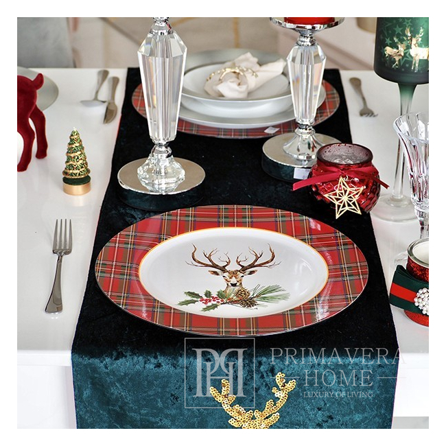 Christmas plate 35 cm in checkered pattern [CLONE] 