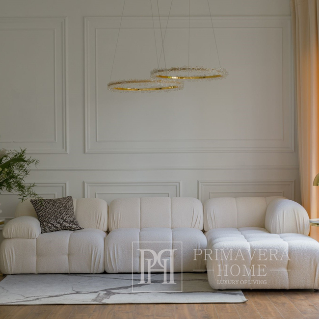 Glamor sofa, modern, modular, corner, for the living room, designer corner sofa boucle NICEA