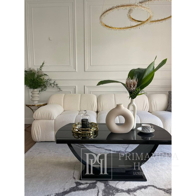 Coffee table, glossy, matte, semi-matte, modern, Art Deco black DAISY 