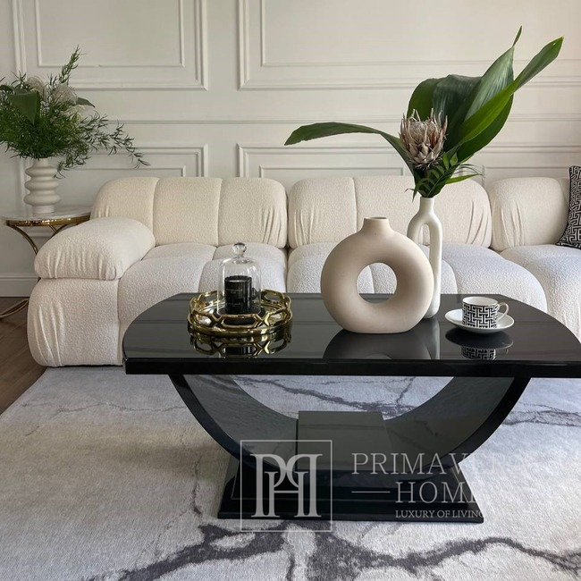 Coffee table, glossy, matte, semi-matte, modern, Art Deco black DAISY