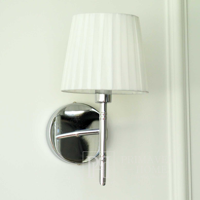 New York classic wall lamp with white shade wall lamp for living room, bedroom bathroom, silver ANGELO K OUTLET 